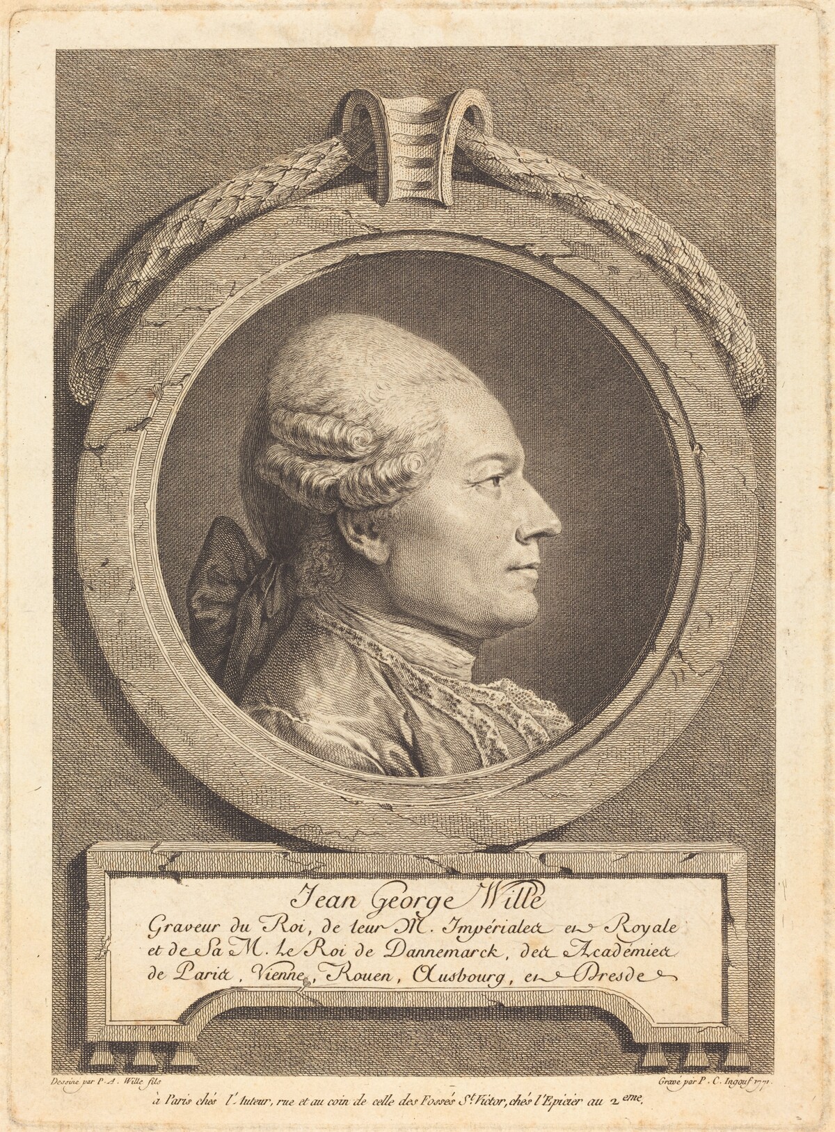 Jean George Wille by Pierre-Charles Ingouf after Pierre Alexandre Wille