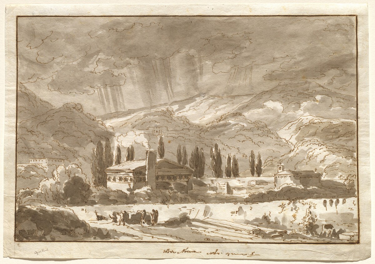A Storm over the Mountains near Nocera by Attributed to Johann Wolfgang von Goethe