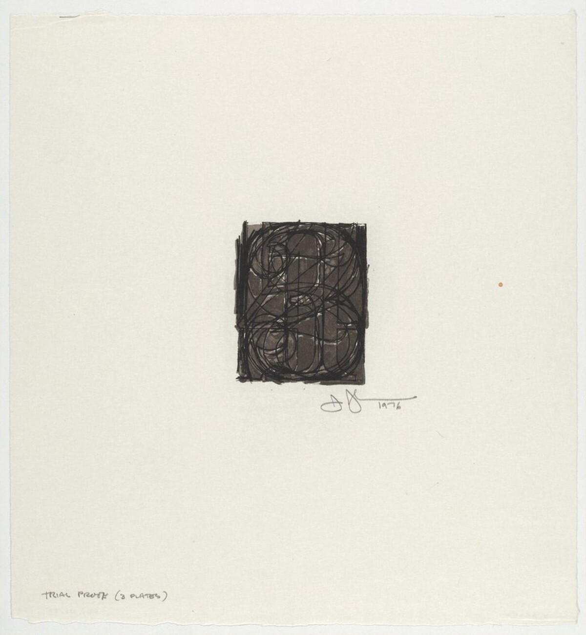 Bookplate for the Friends of the Sarah Lawrence College Library [trial proof] by Jasper Johns