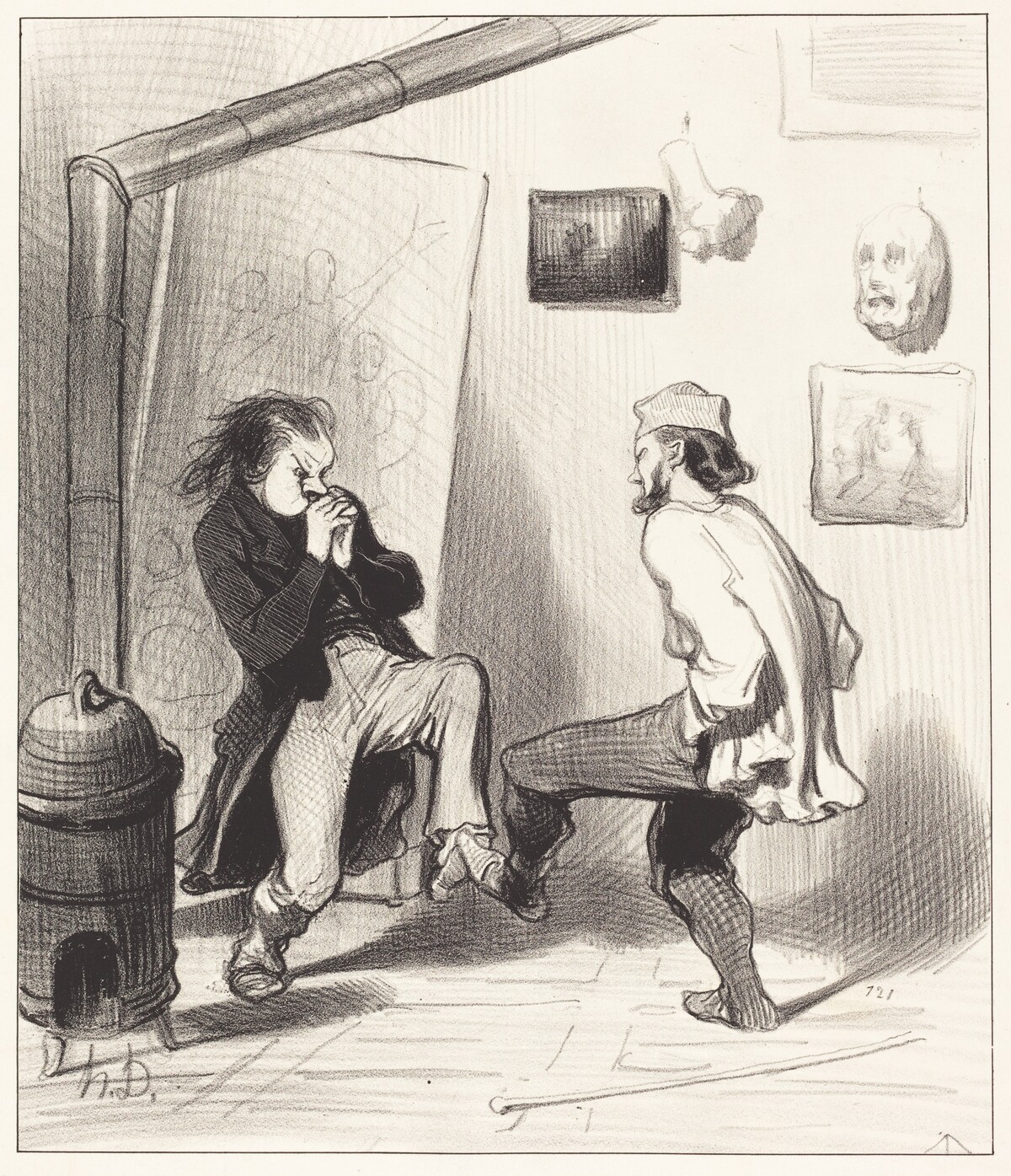 Quand on a brulé son dernier chevalet! by Honoré Daumier