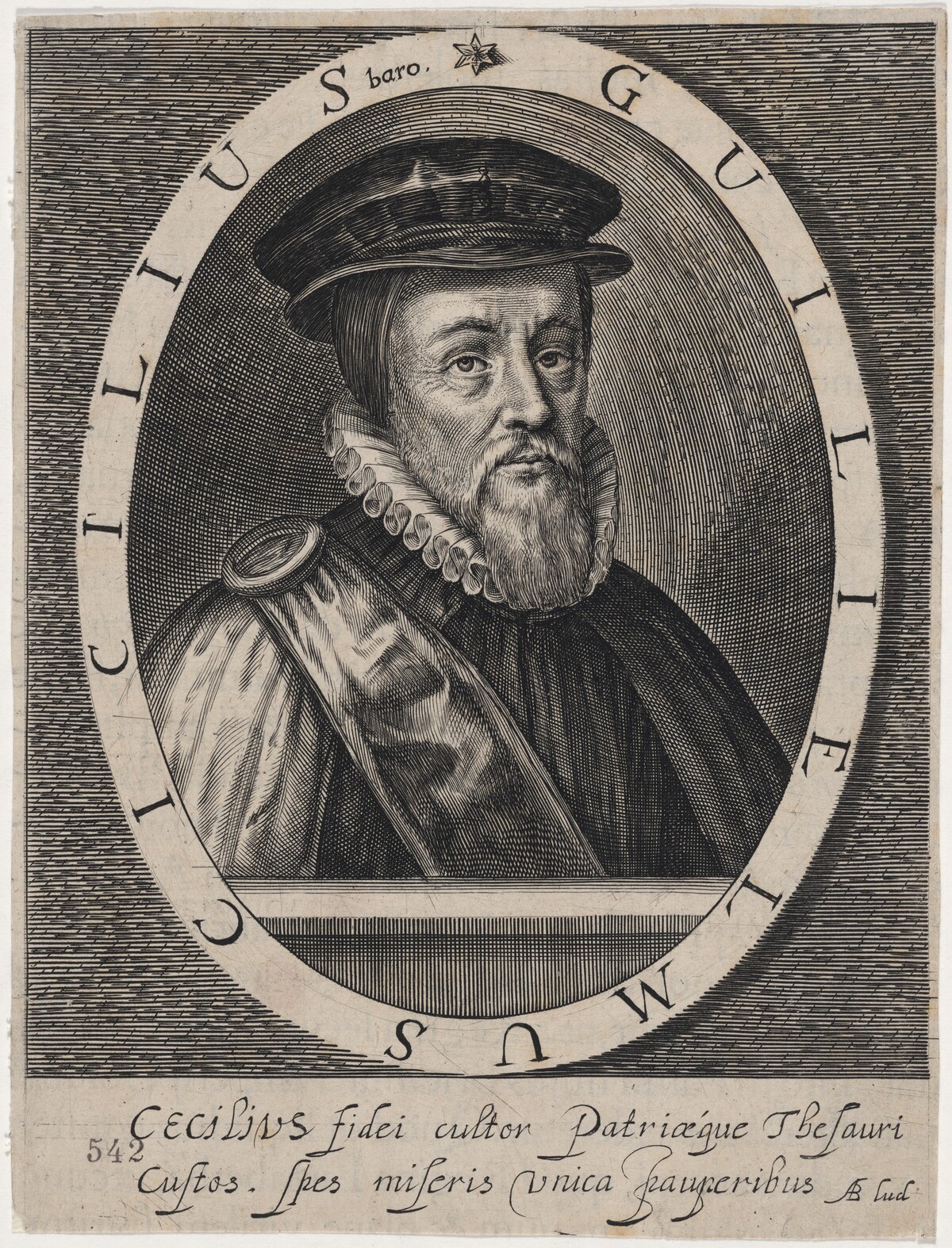 William Cecil, First Baron Burghley by Willem de Passe and Magdalena de Passe