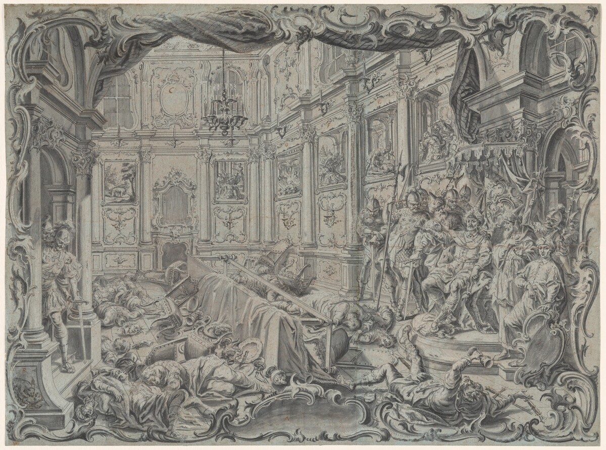 Absalom Orders the Murder of Amnon at a Feast in His Palace by Vitus Felix Rigl