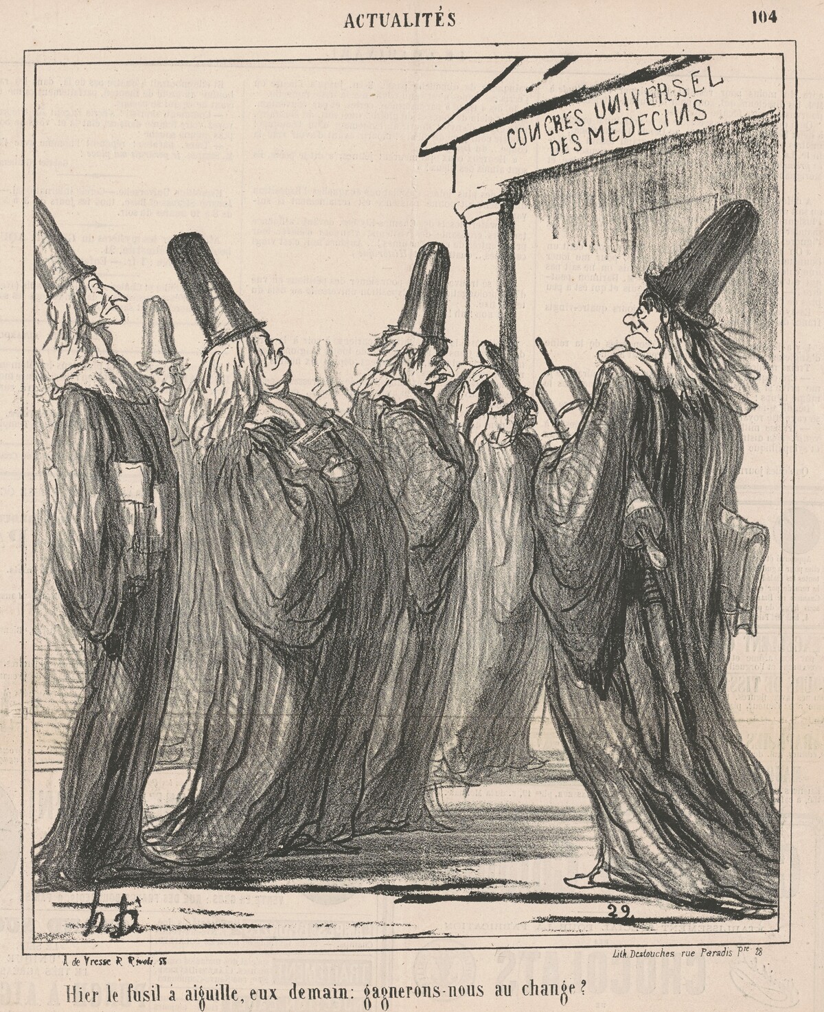Hier le fusil a aiguille, eux demain ... by Honoré Daumier