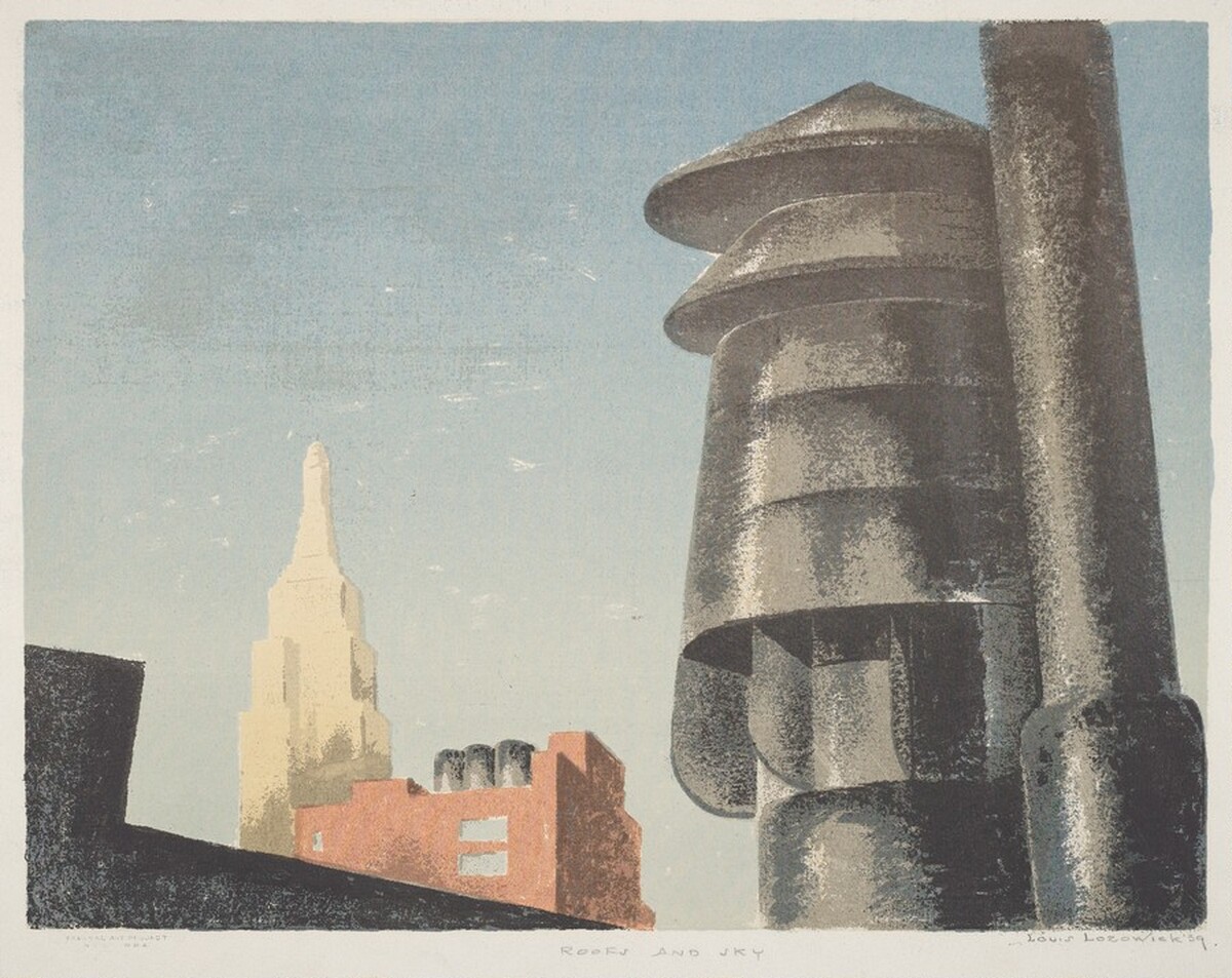 Roofs and Sky by Louis Lozowick