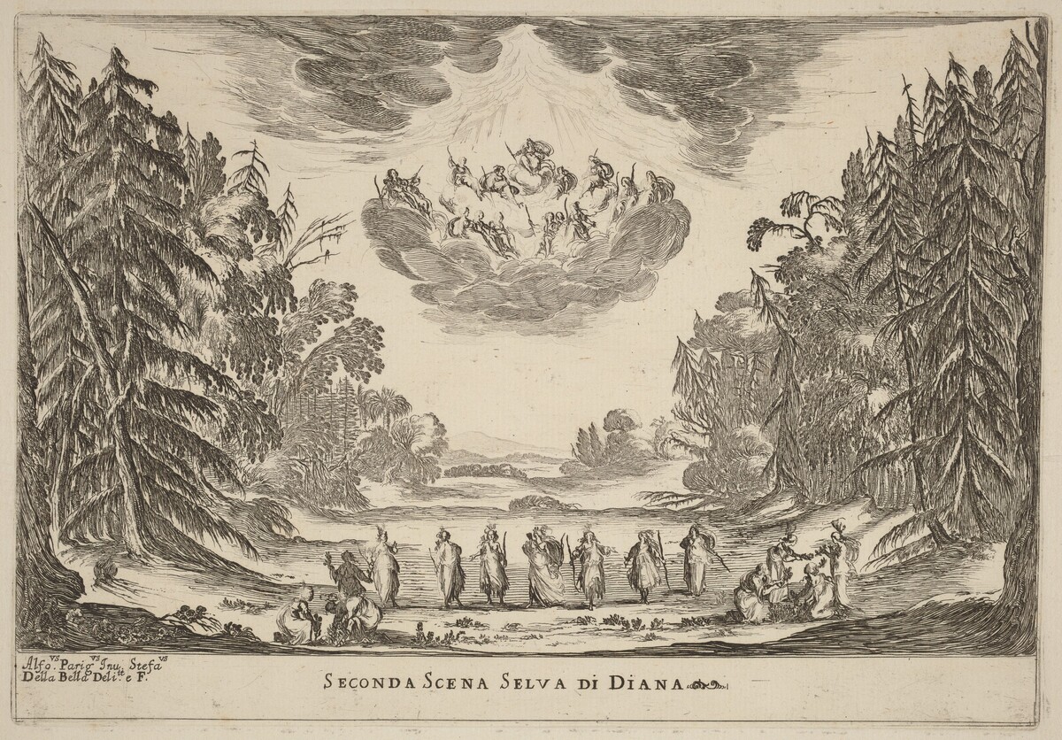 Seconda Scena Selva di Diana by Stefano Della Bella
