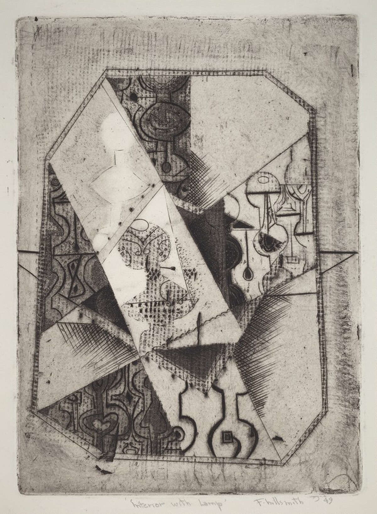 Interior with Lamp by Fannie Hillsmith
