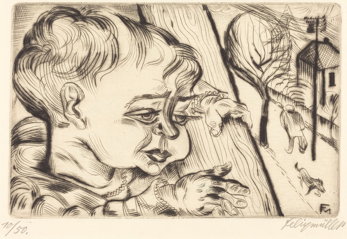 Child on the Veranda, Son Titus (Kind auf die Veranda, Sohn Titus) by Conrad Felixmüller