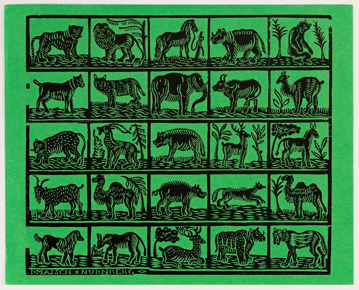 Endpaper with Animals by Johann Maisch