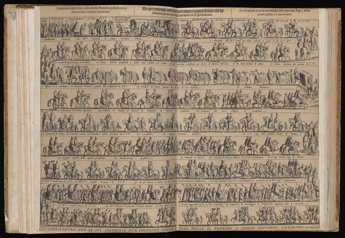 La Calvacatura con le sue Cerimonie [The Procession for the 'Possesso' of a new Pope at the Lateran] by Italian 16th Century, after Antonio Tempesta