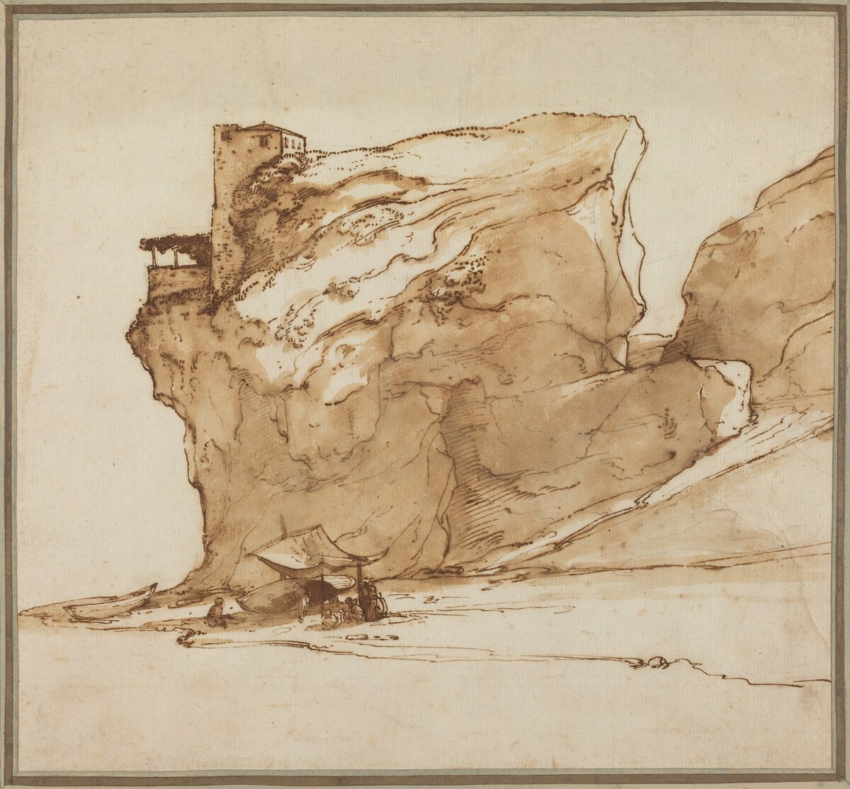 Landscape with a Large Rock by Teodoro Filippo di Liagno, called Napoletano