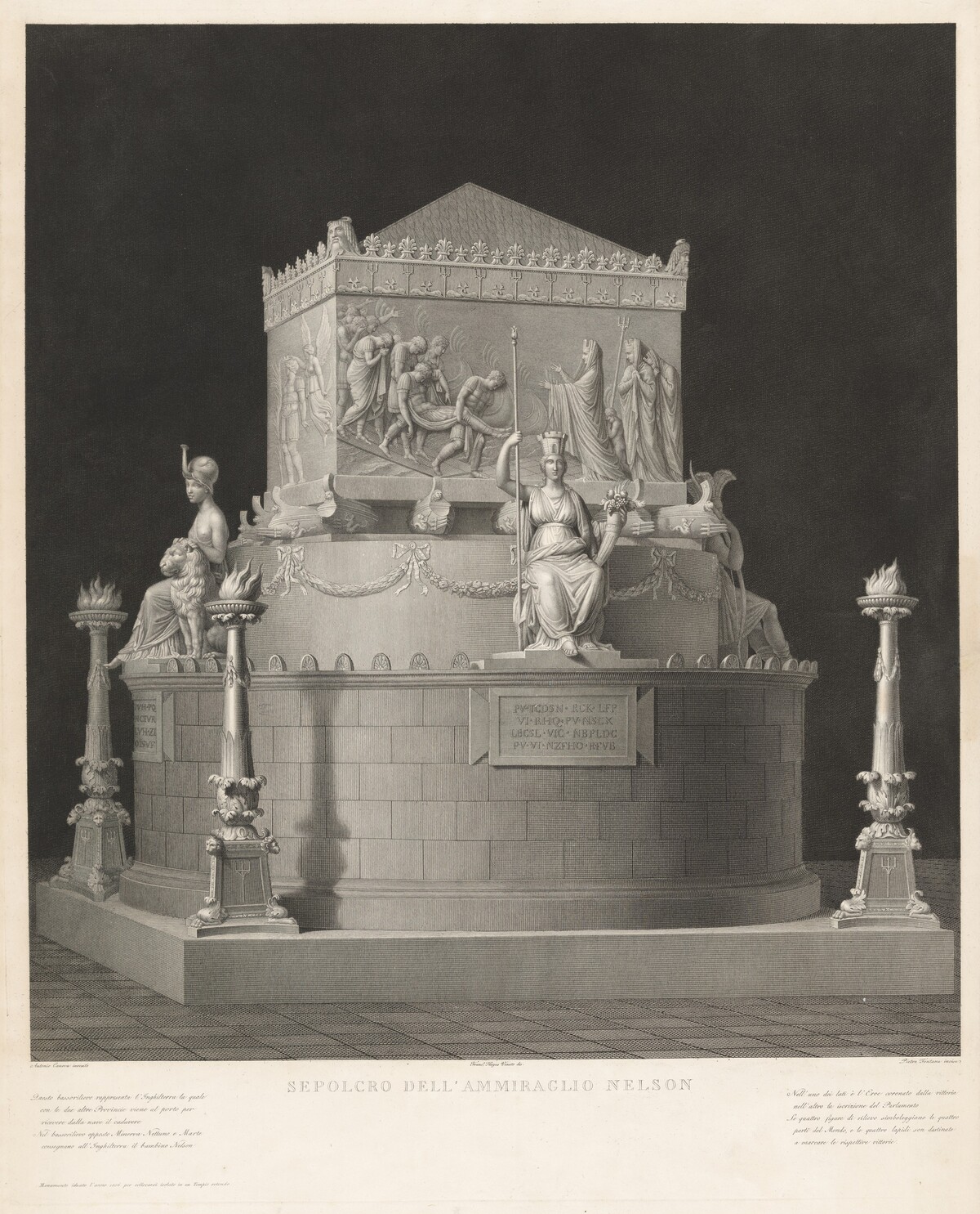 Funerary Monument to Horatio Nelson by Pietro Fontana, after  Antonio Canova