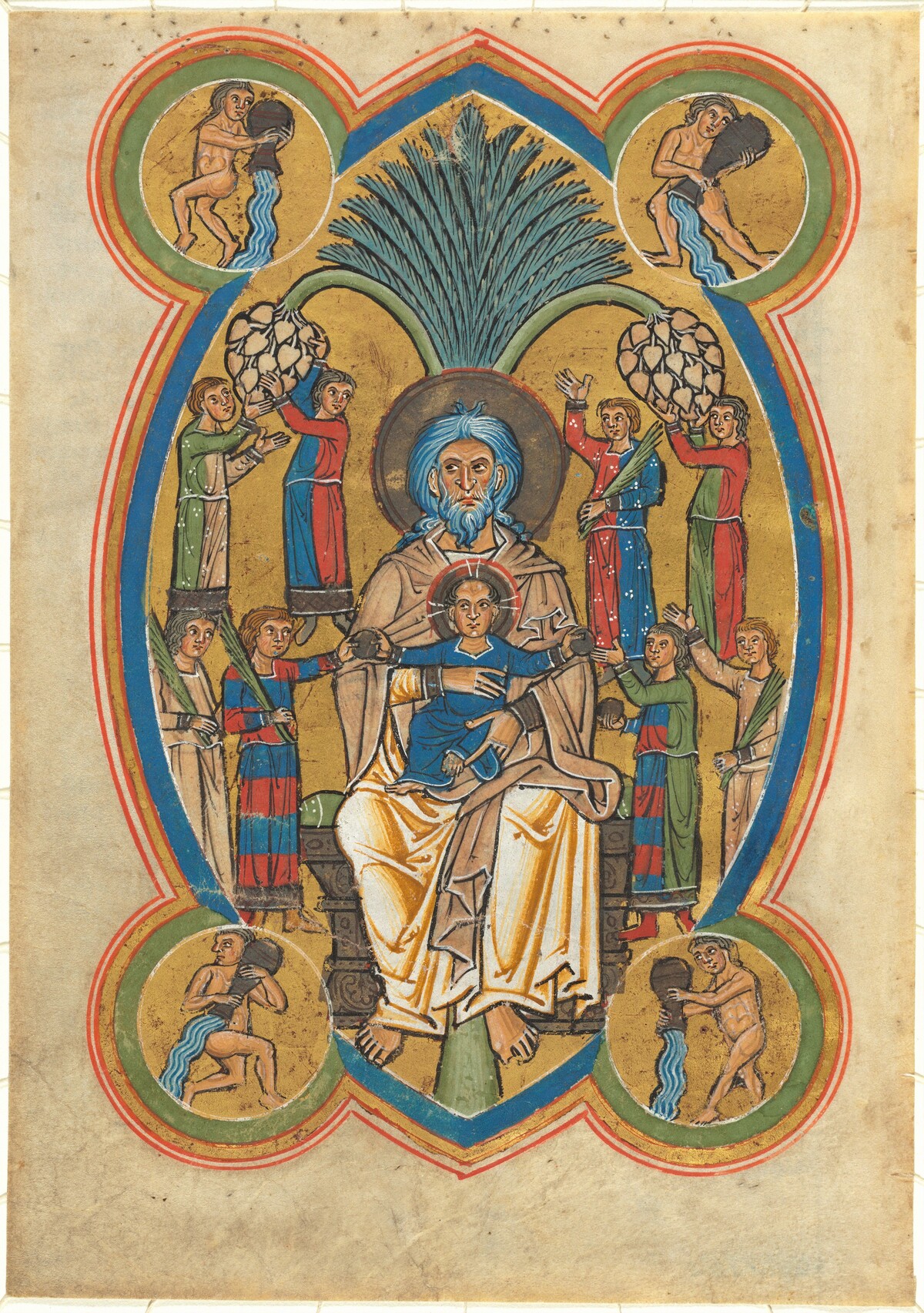 Paradise with Christ in the Lap of Abraham by German 13th Century