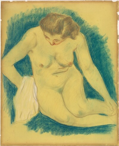 Seated Nude Seen from Above