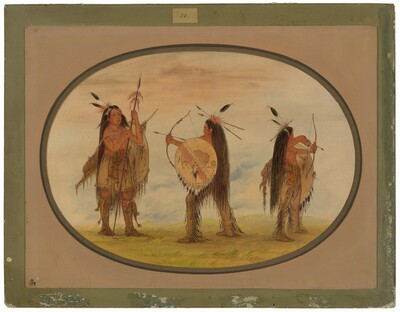 Three Mandan Warriors Armed for War