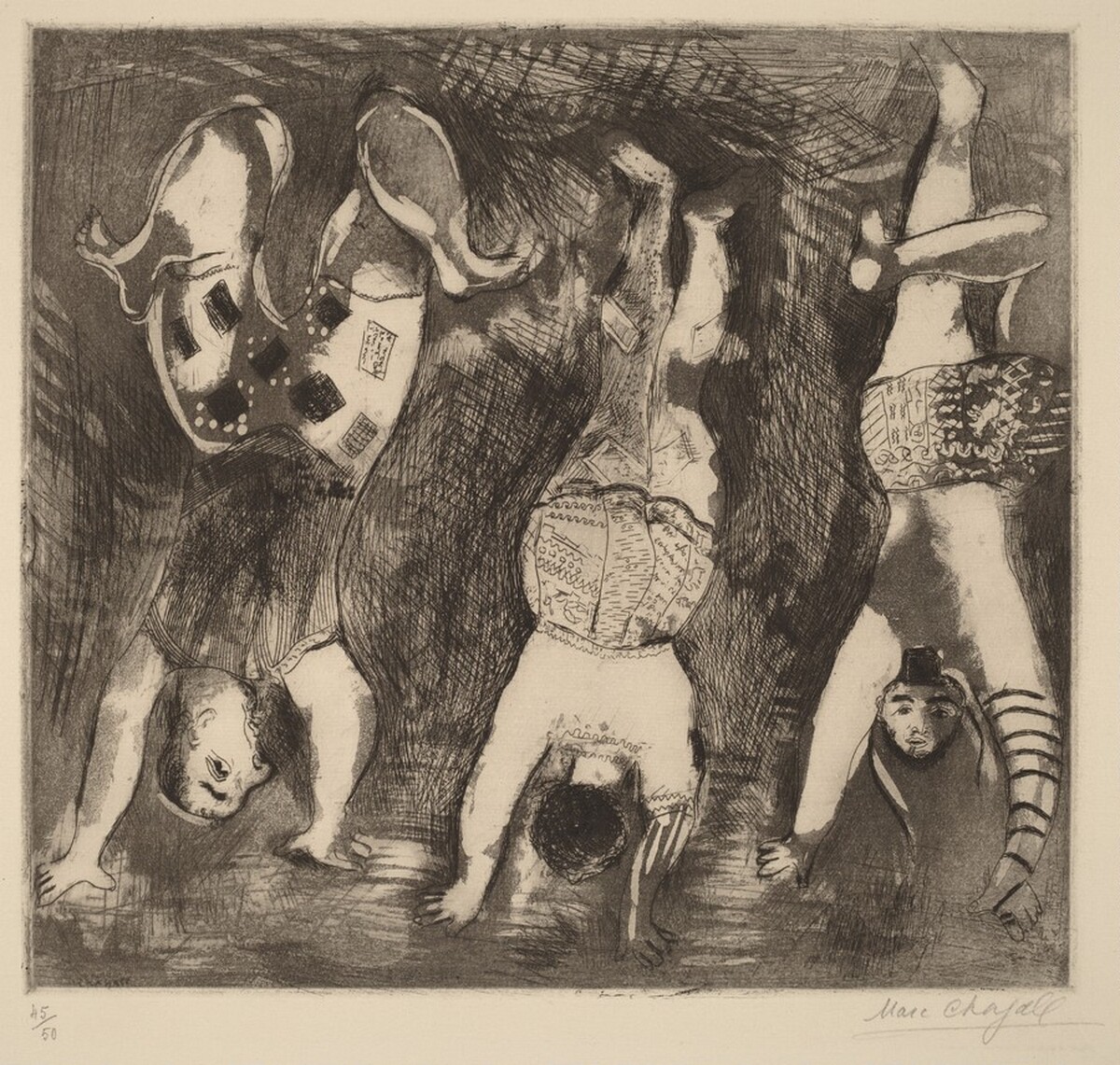 Three Acrobats by Marc Chagall