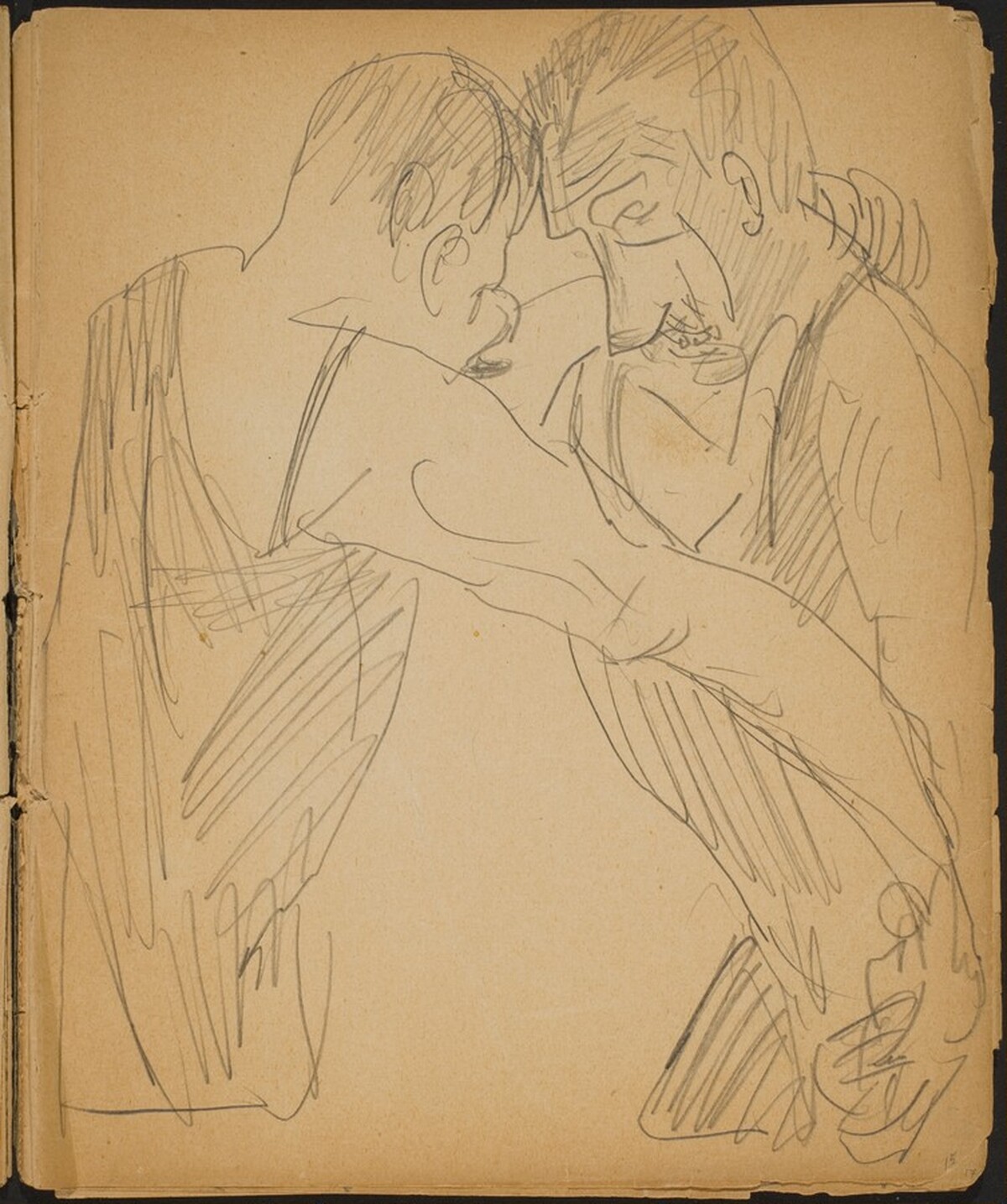 Zwei Ringkämpfer (Two Wrestlers Close Up) [p. 15] by Max Beckmann