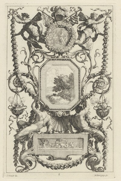 Ornamental Panel Surmounted by a Medallion with a Sacrifice