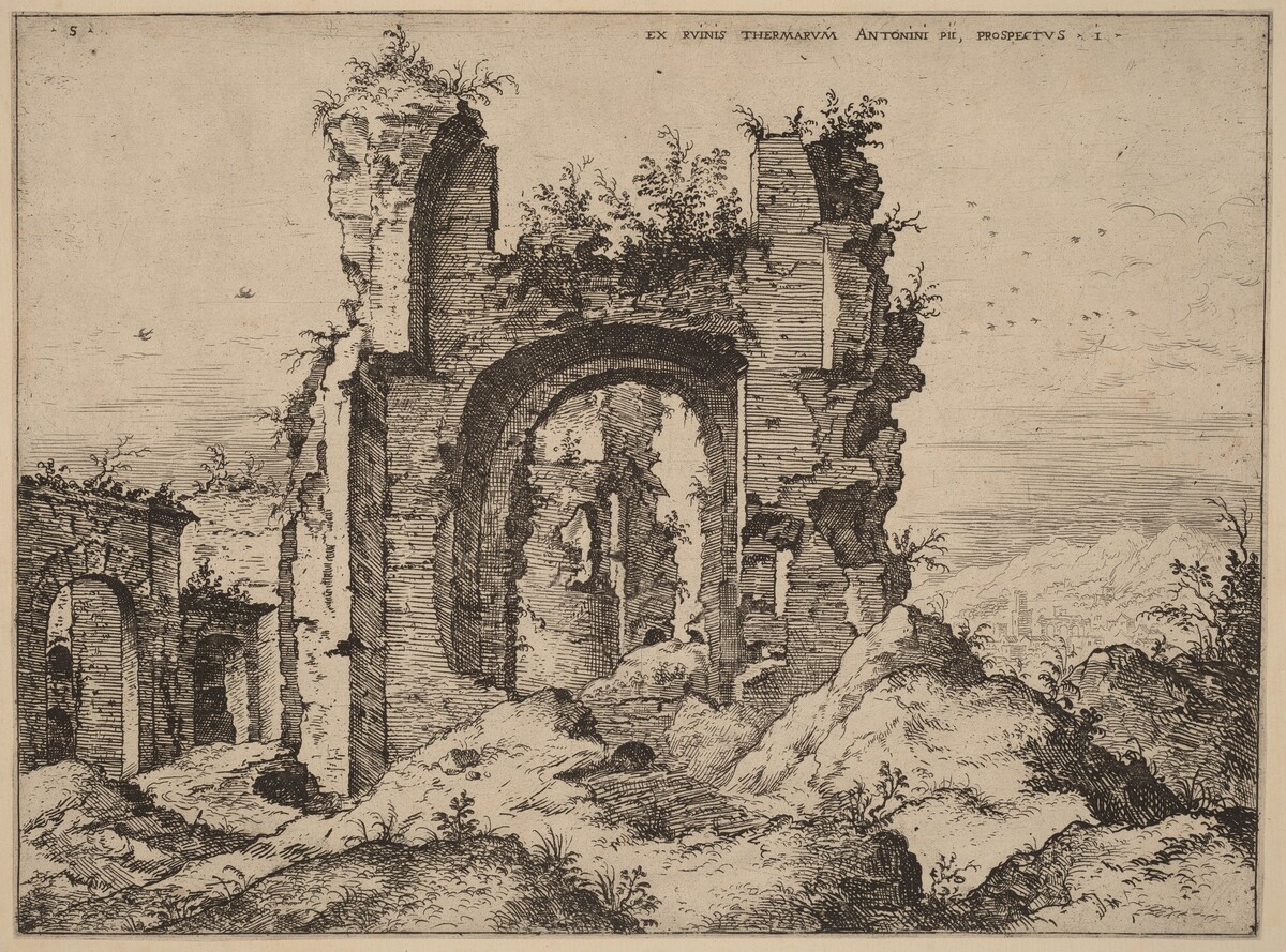 View of the Baths of Caracalla by Hieronymus Cock