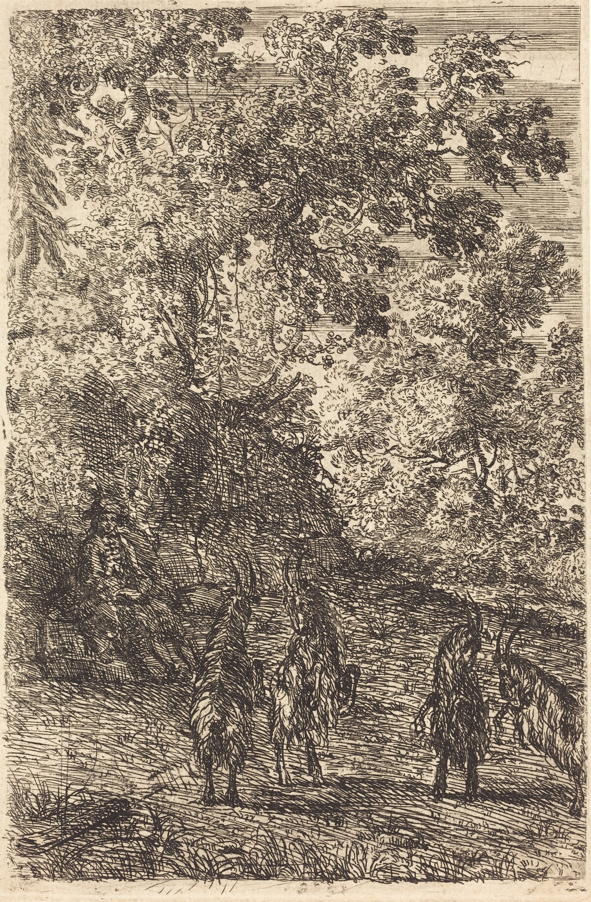 Shepherd with Four Goats (Les quatre chèvres) by Claude Lorrain