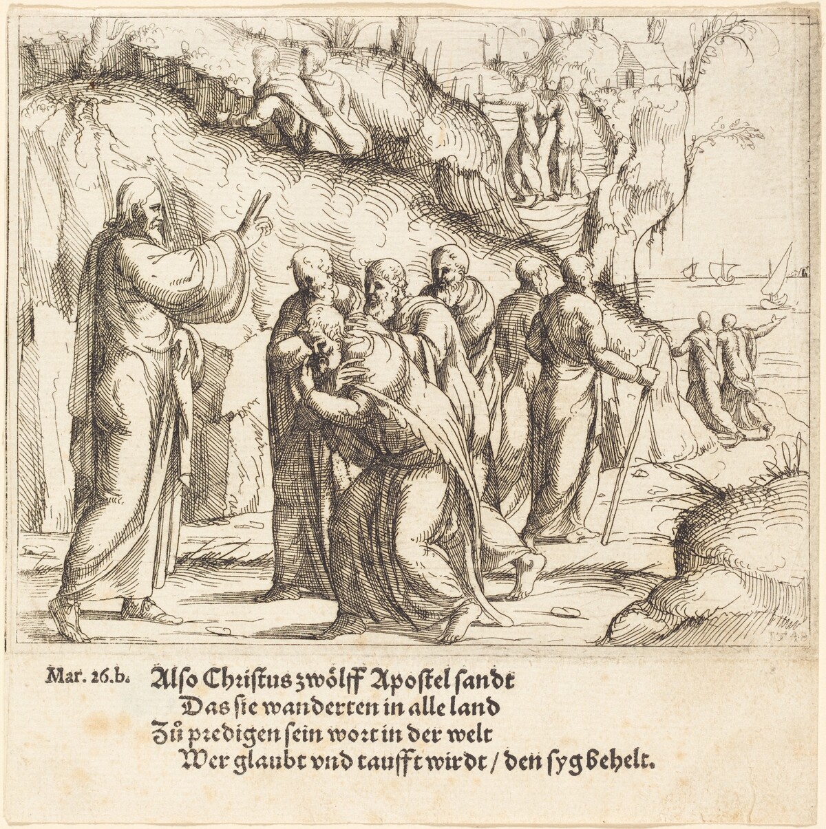 Christ Charges the Apostles of their Mission by Augustin Hirschvogel
