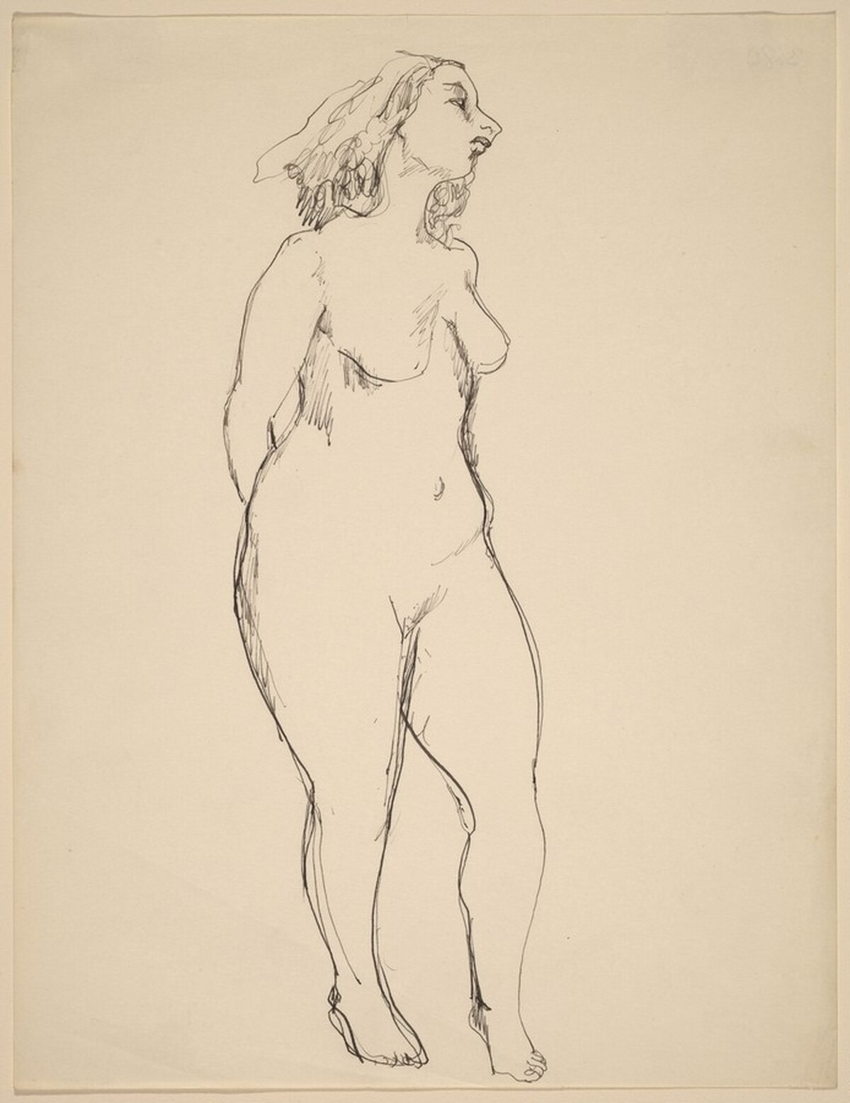 Standing Nude, Three-quarter View to the Right, Hands behind Back by Mark Rothko