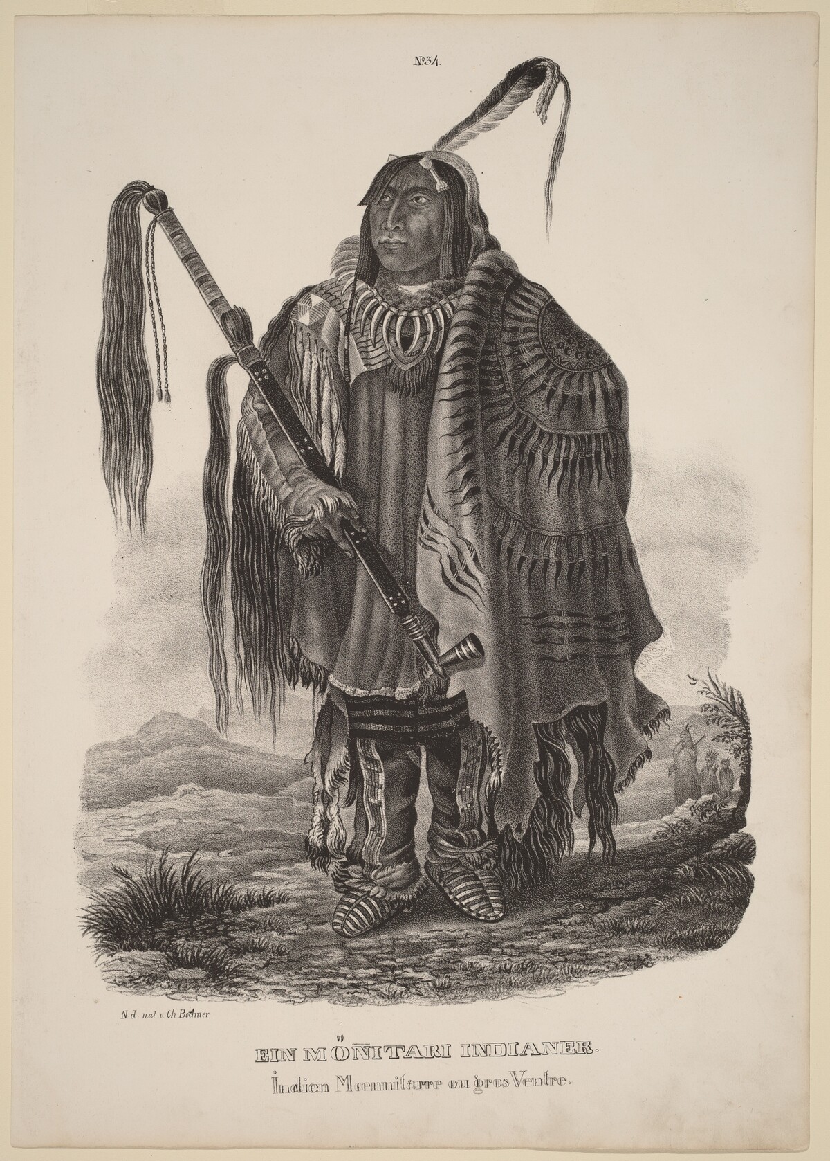 Ein Monitari Indianer by Karl Bodmer