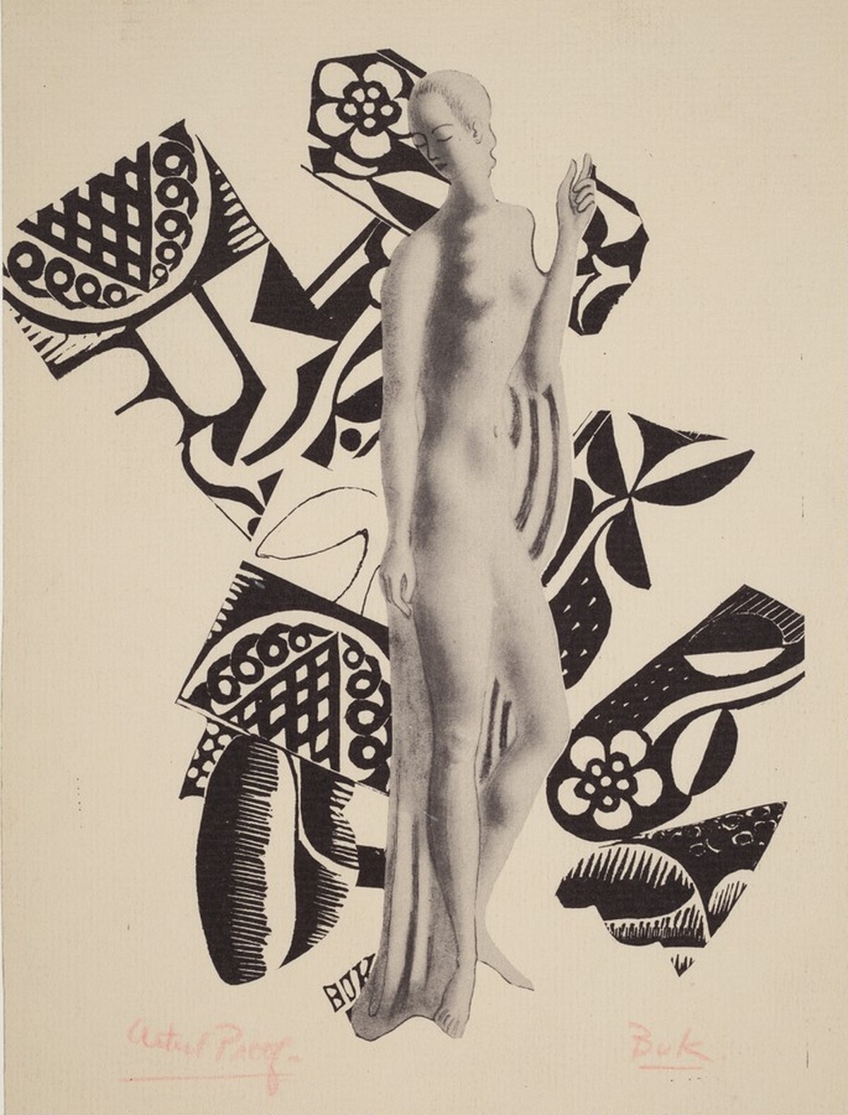 Nude with Abstract by Edward Buk Ulreich