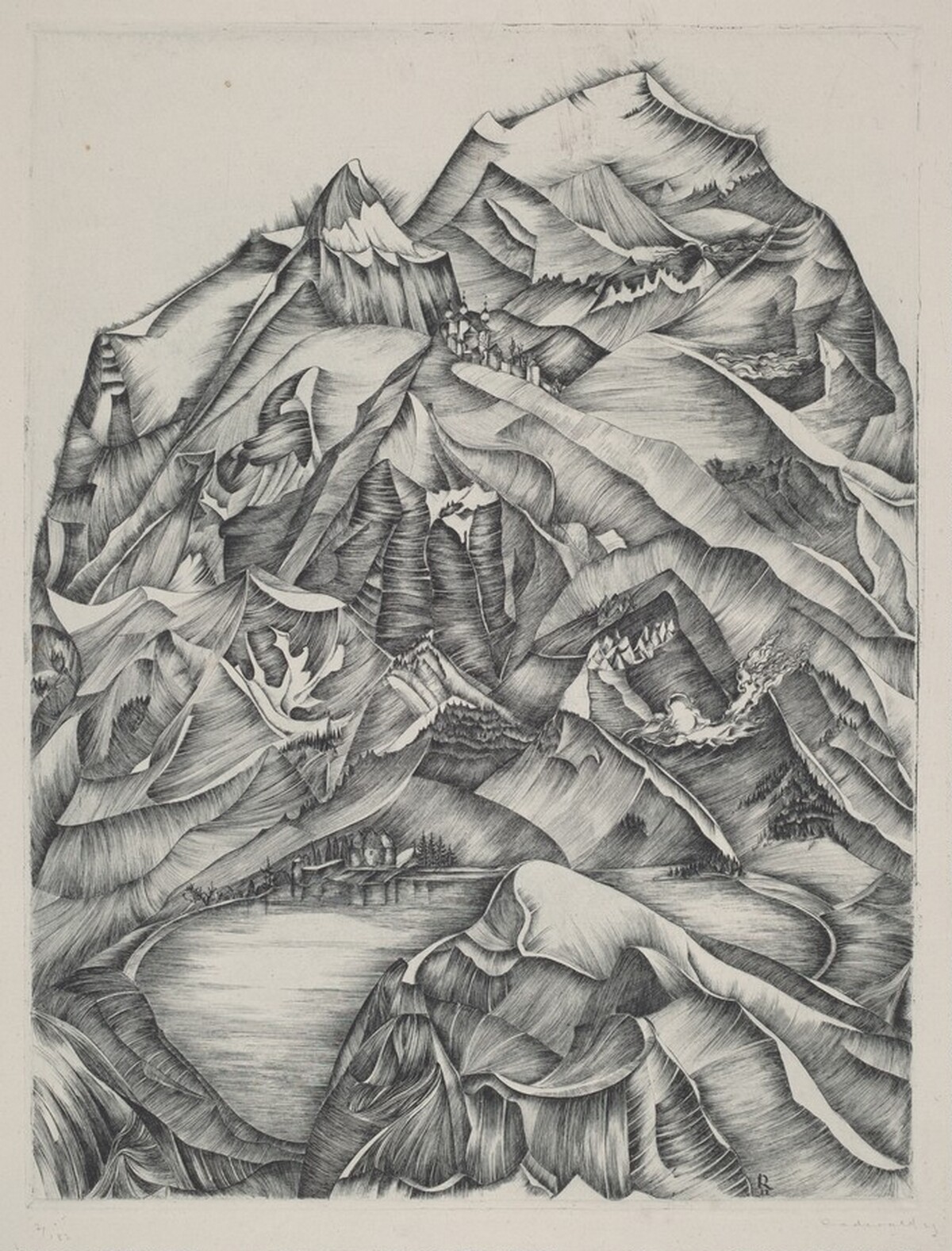 Mountains and Lake by Otto Rodewald