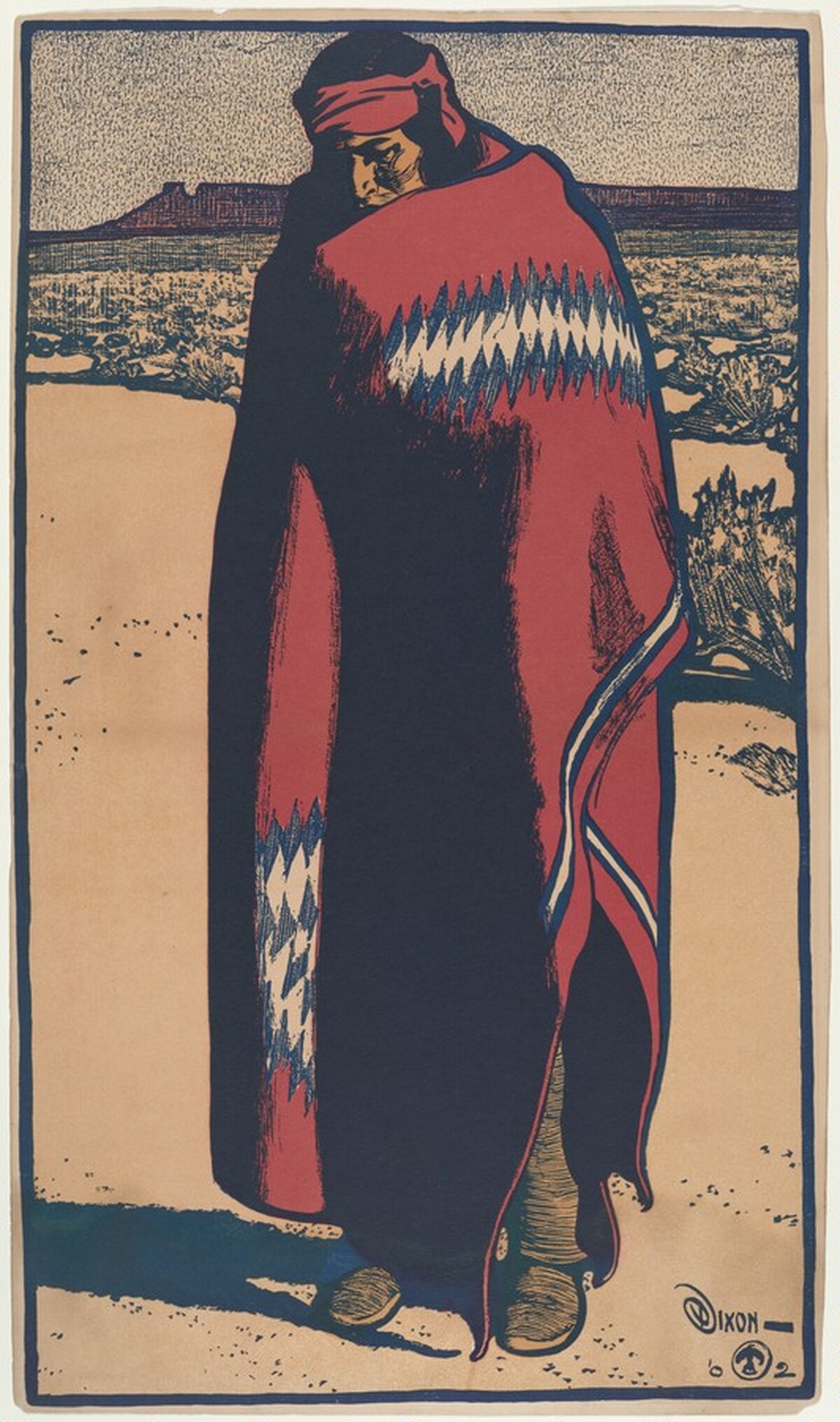 Blanket-Wrapped Navajo by Maynard Dixon