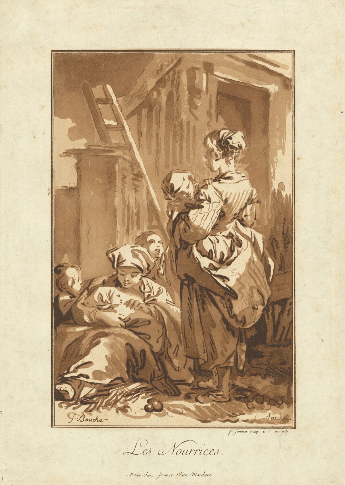 Les Nourrices (The Nurses) by Jean-François Janinet after François Boucher