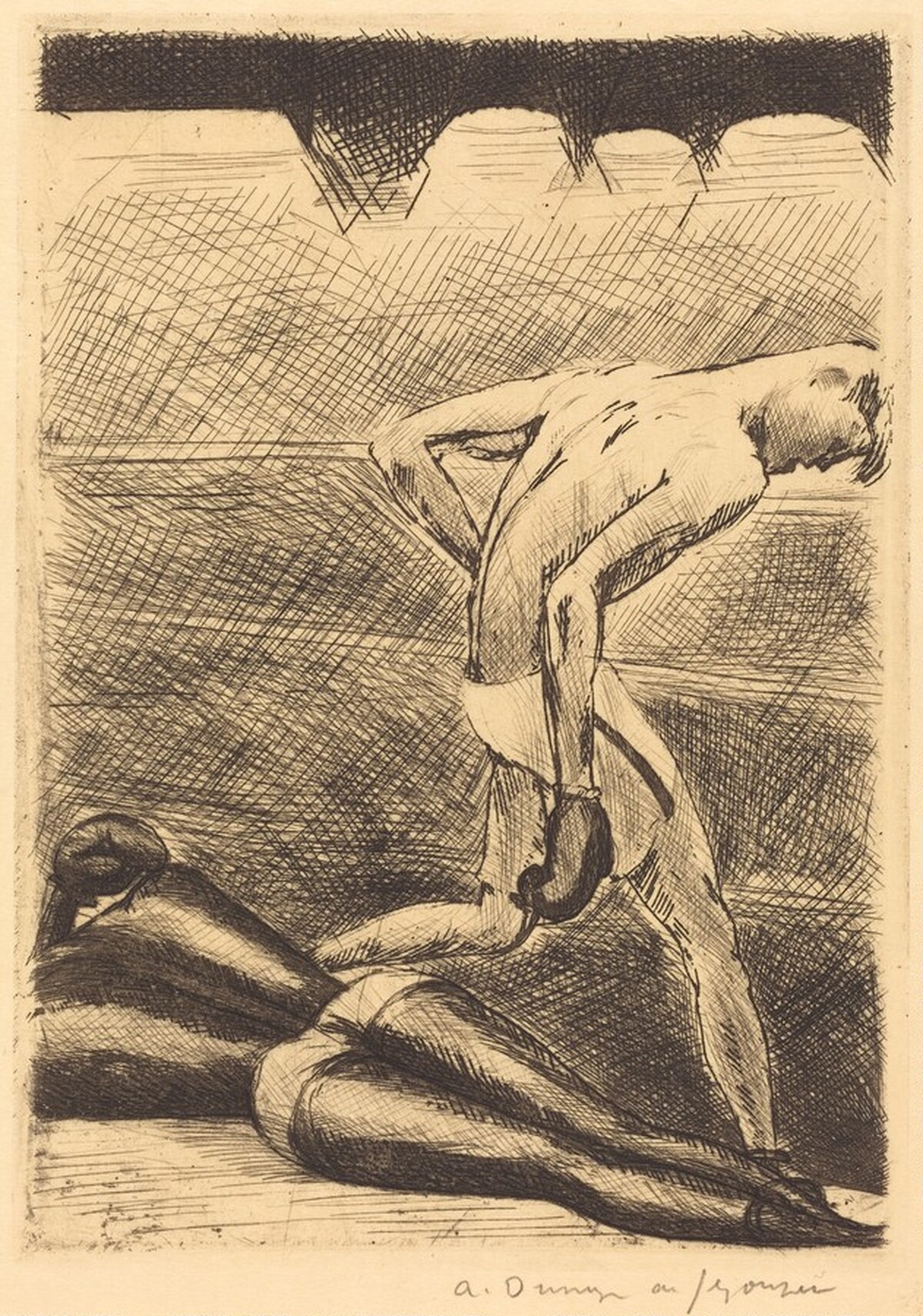 Knock Out, Second Version (Le K.O. du noir (seconde version)) by André Dunoyer de Segonzac