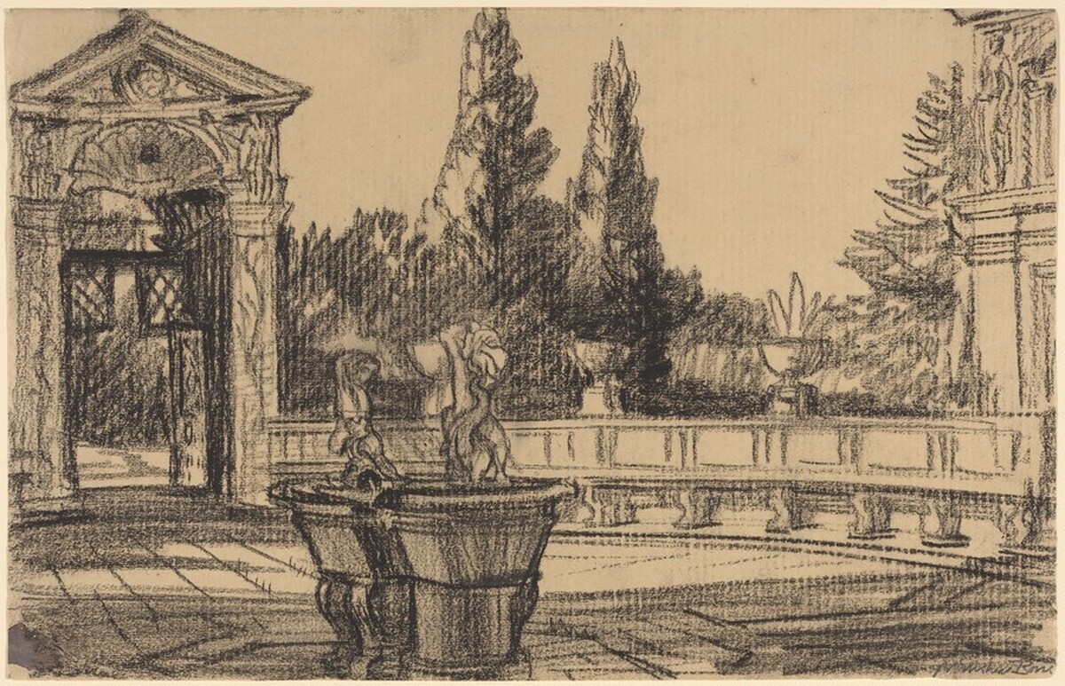 Pope's Casino, Vatican Gardens by Sir Muirhead Bone