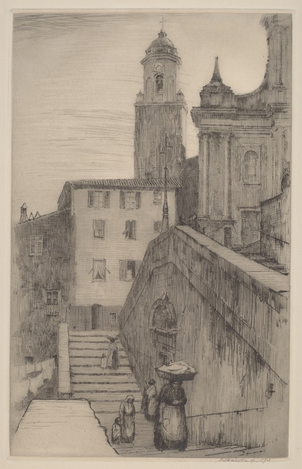 The Stairway, Old Menton by Earl Stetson Crawford