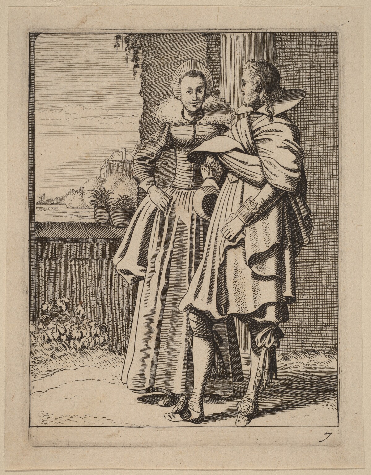 Two Figures in Costume by Jan van de Velde II