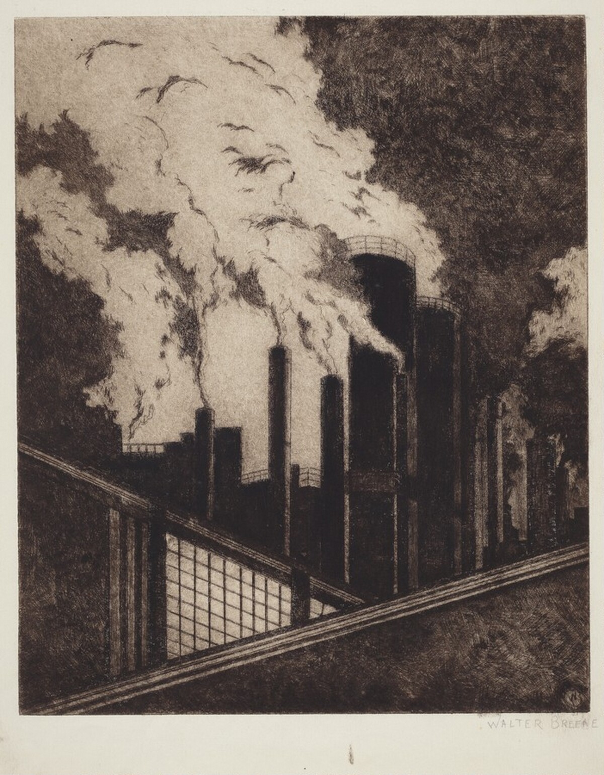 Untitled (Industrial Scene) by Walter Simmons Breene