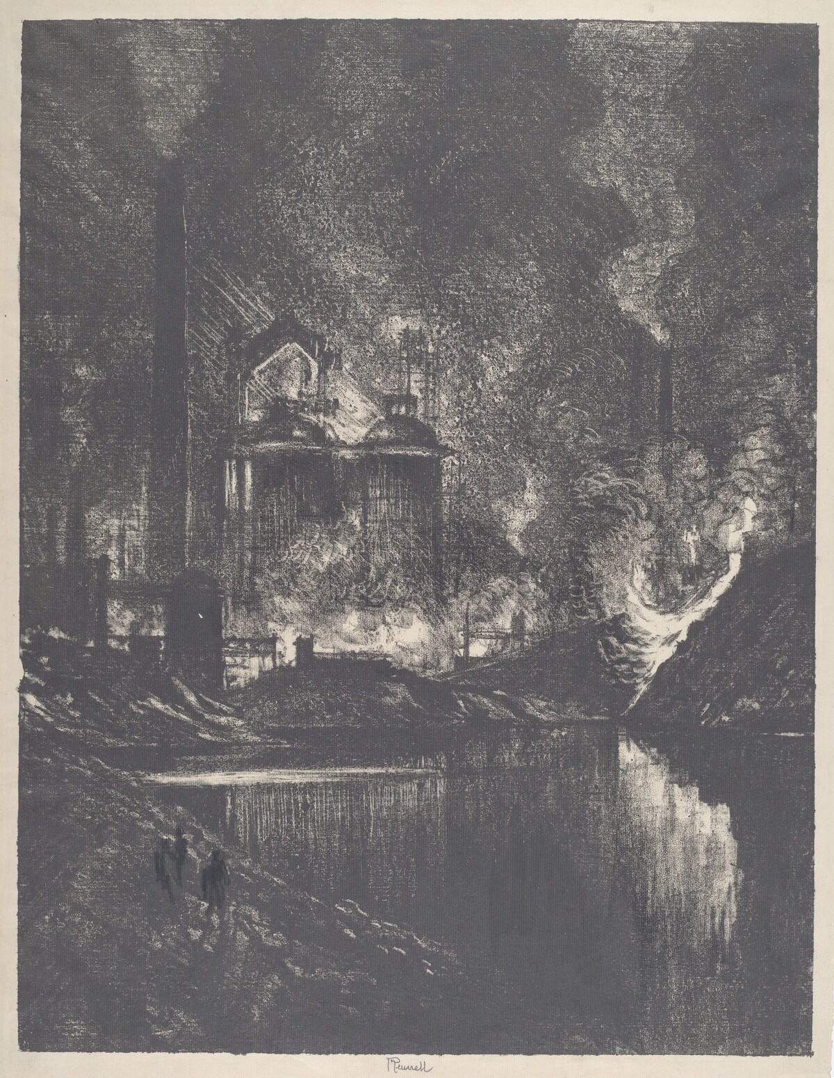The Lake of Fire, Charleroi by Joseph Pennell