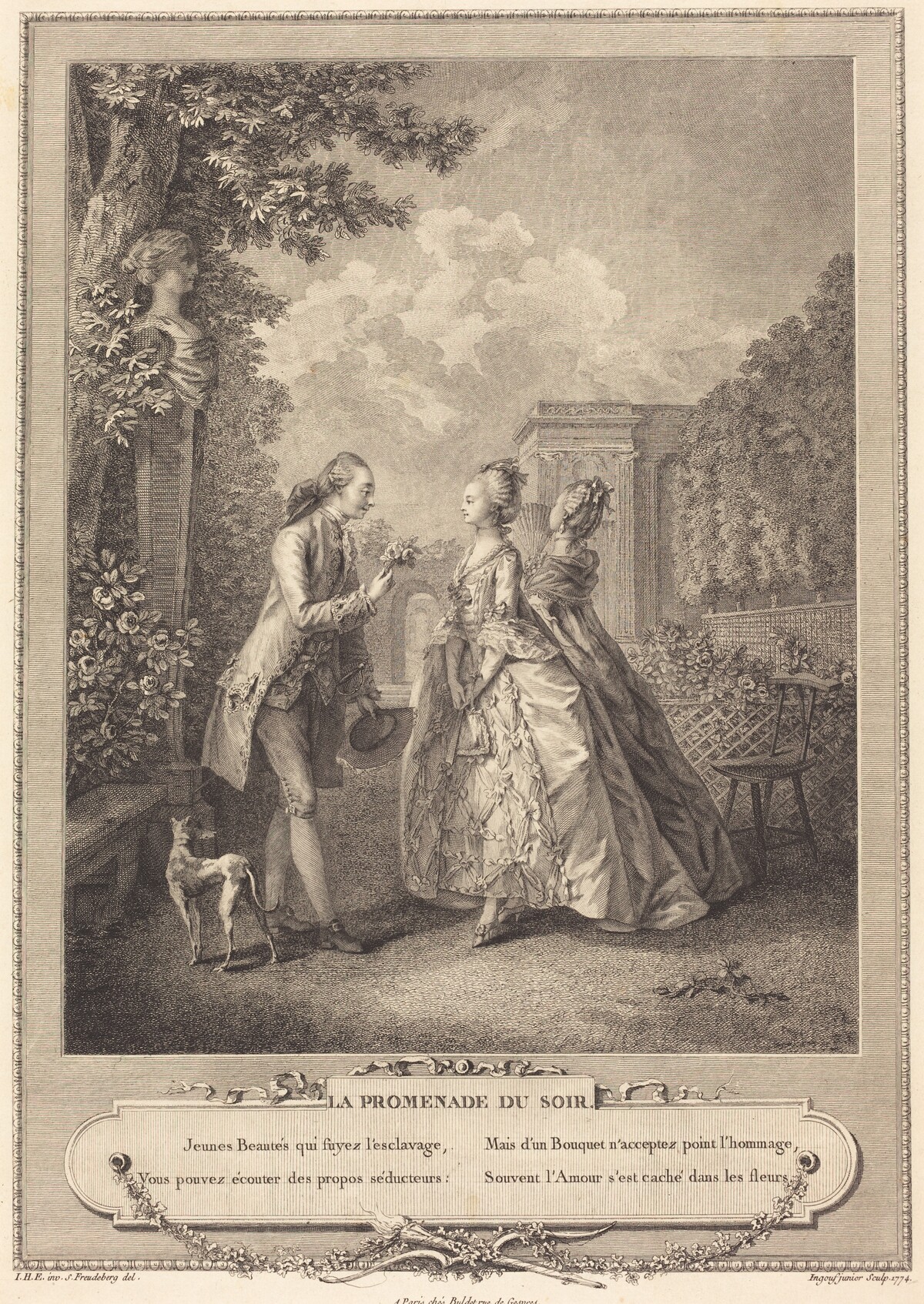 La promenade du soir by Francois-Robert Ingouf after Sigmund Freudenberger
