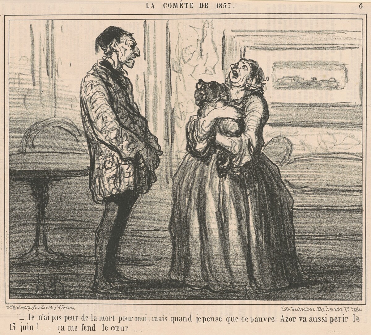 Je n'ai pas peur de la mort pour moi ... by Honoré Daumier