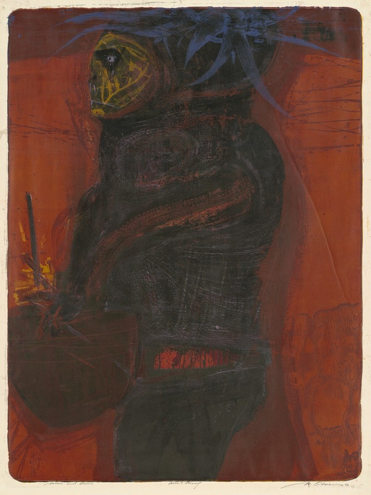 Man and Drum by Nathan Oliveira