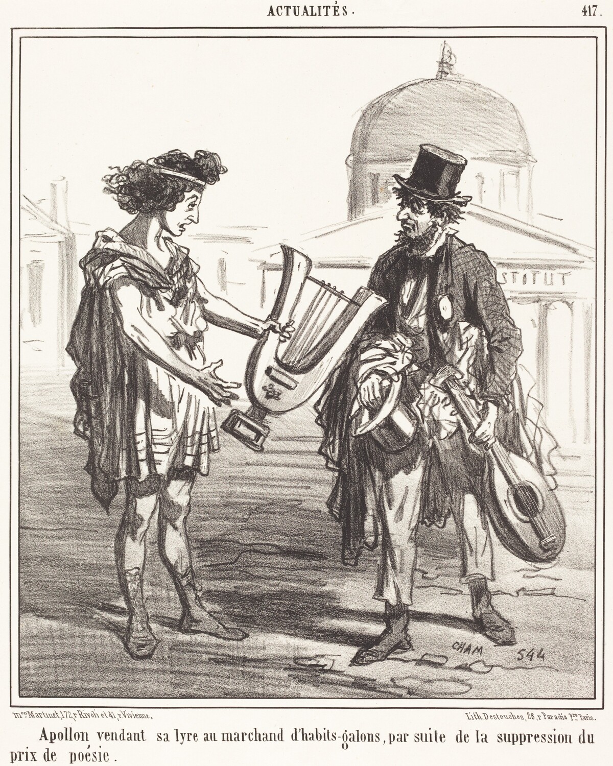 Apollon vendant sa lyre by Amédée Charles Henri Cham