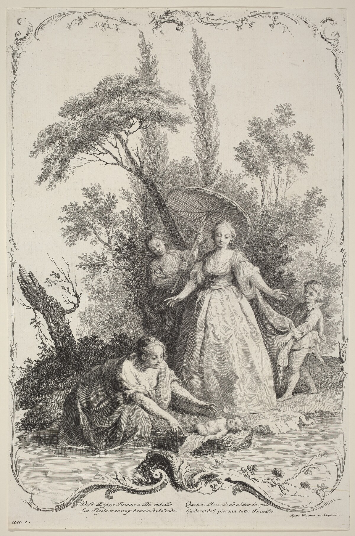 The Finding of Moses by Joseph Wagner (publisher) after Jacopo Amigoni