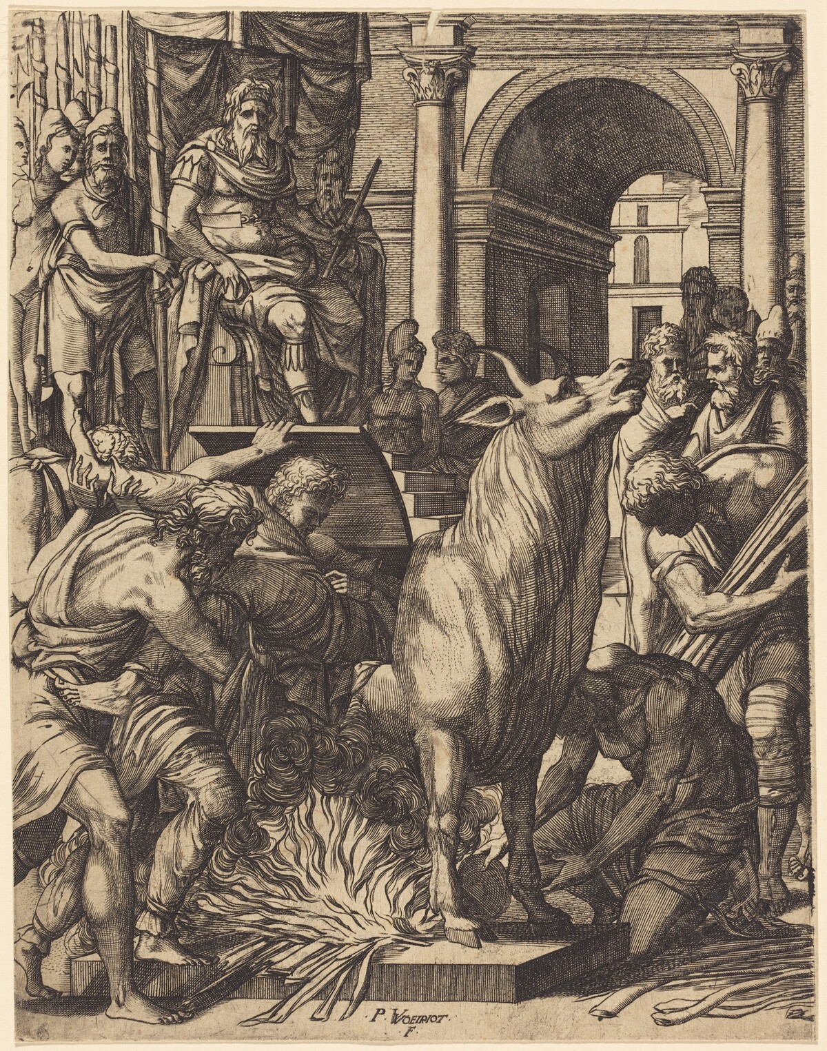 The Brazen Bull of Phalarus by Pierre Woeiriot