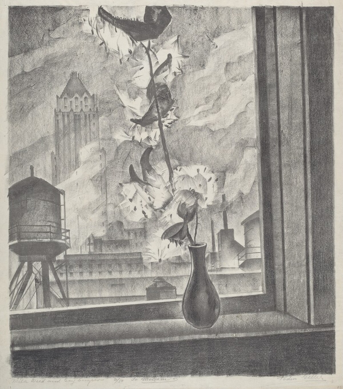Milkweed and Skyscrapers by Todros Geller