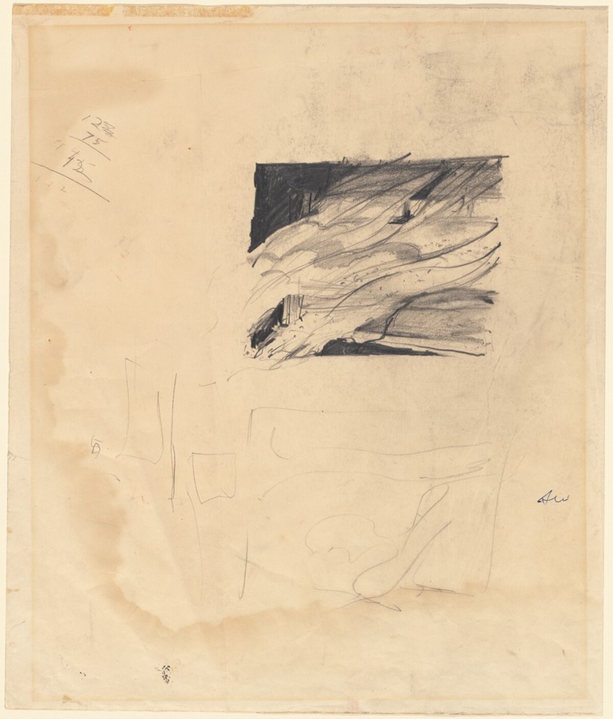 Study for "Wind from the Sea" (recto) by Andrew Wyeth