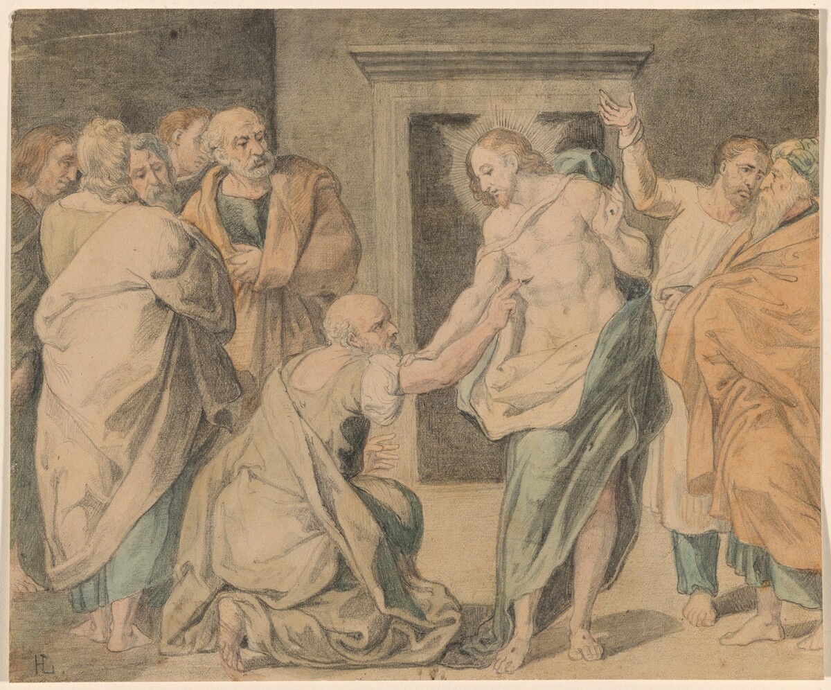 Christ with Doubting Thomas and the Apostles by Henri Lehmann