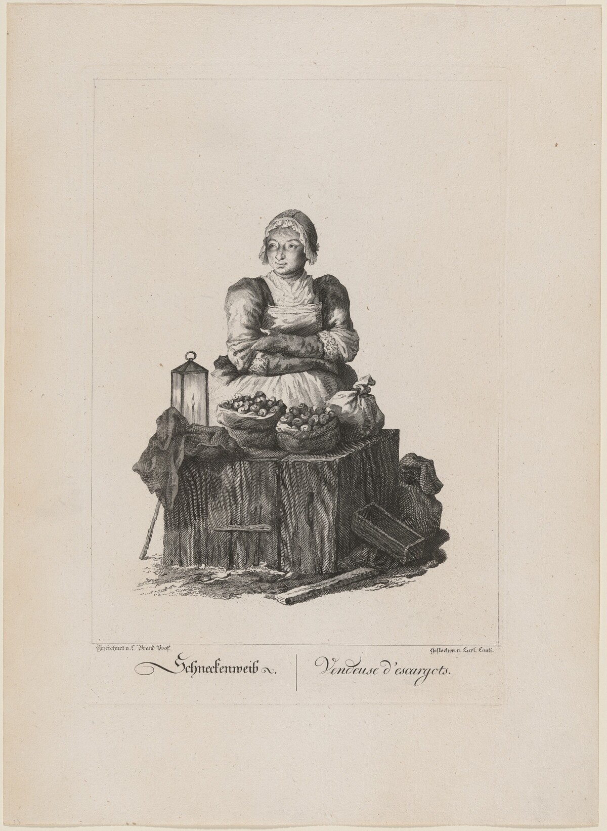 Schneckenweib (Snail Seller) by Carl Conti, after Johann Christian Brand