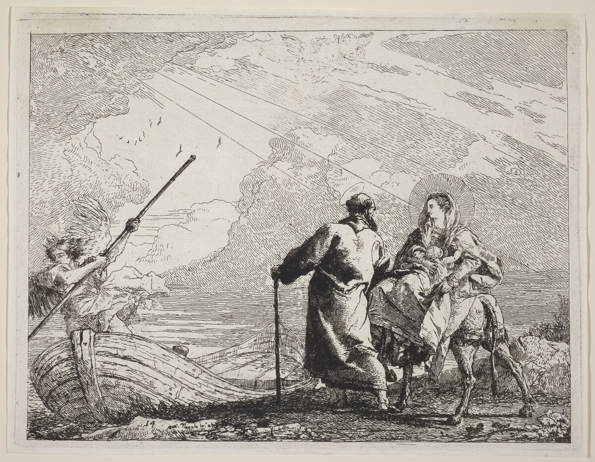 The Holy Family at the Bank of the River by Giovanni Domenico Tiepolo