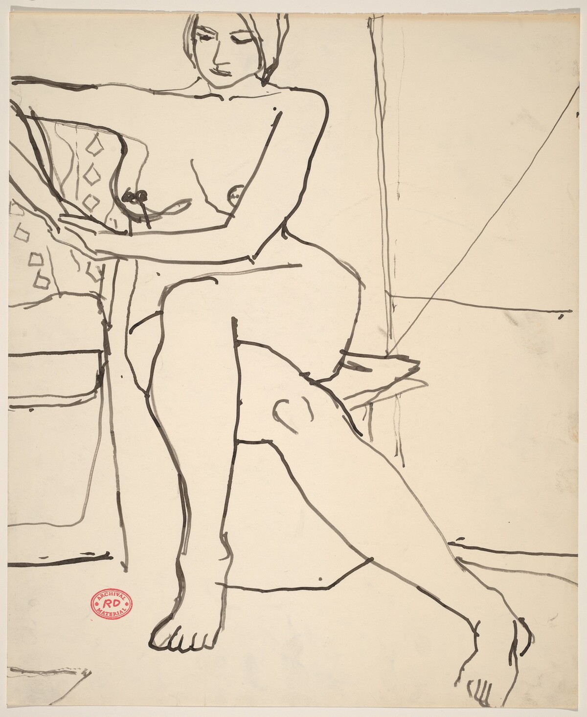 Untitled [seated female nude with legs crossed] by Richard Diebenkorn