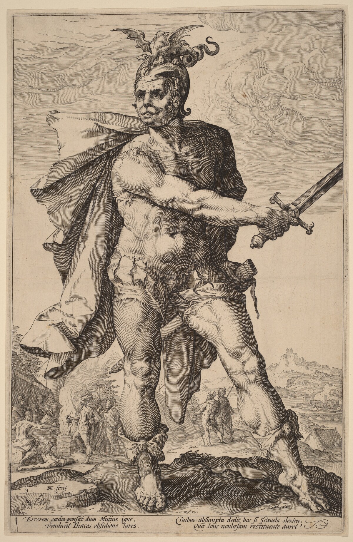 Mucius Scaevola by Hendrik Goltzius