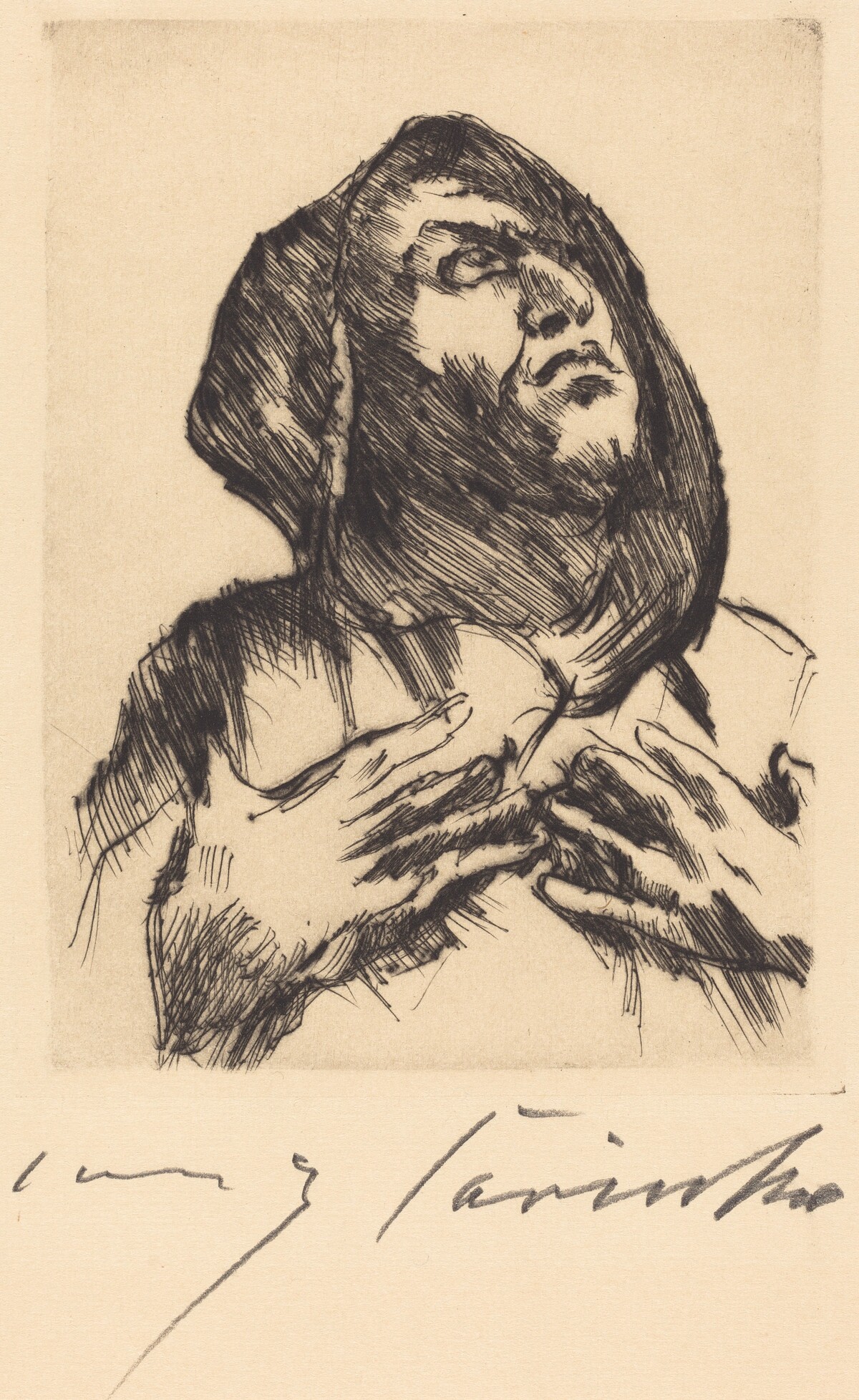 Mönch mit Erhobenem Blick (Monk Gazing Upward) by Lovis Corinth